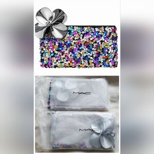 NEW MAC Cosmetics Shiny Pretty Things Sequin Makeup Bag Pouch Clutch Travel